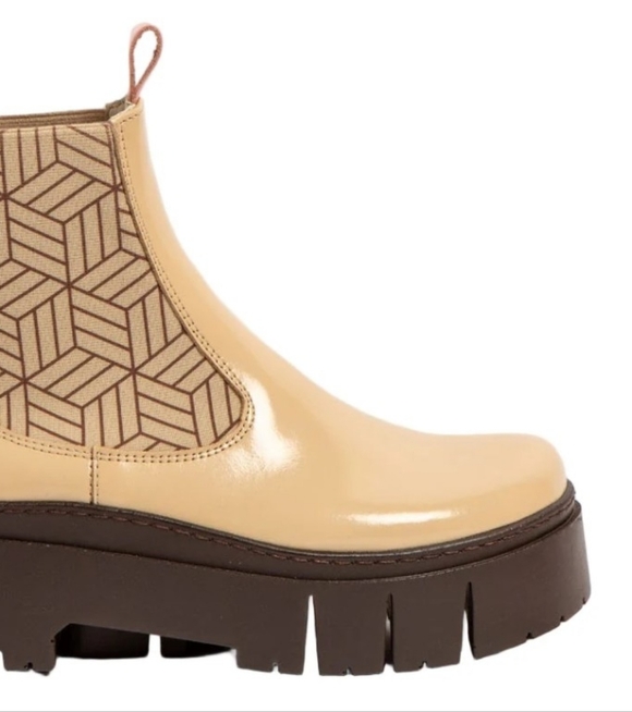 Lee Beige Patterned Ankle Boots - Picture 2 of 7